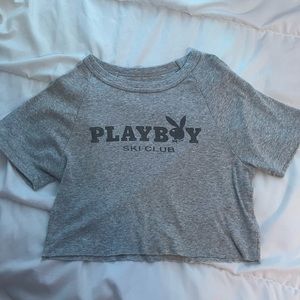 pacsun playboy collection ski club cropped tee